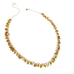Anthropologie Montana Gold Leaves Necklace